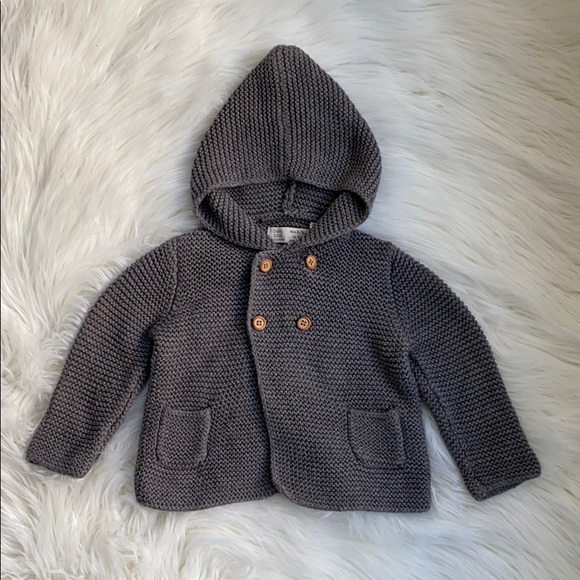 Zara knit cardigan with hood - size 6-9 months